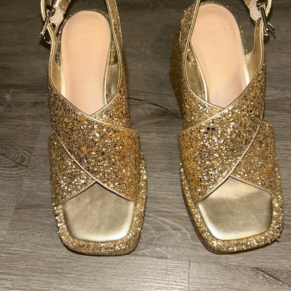 Gianni Bini Gold Glitter Sandals